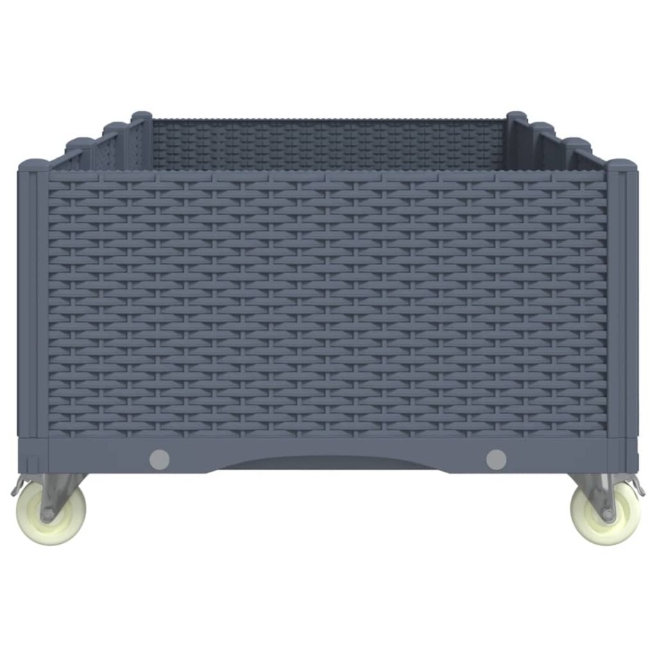 Jardinera con ruedas PP gris 150x80x54