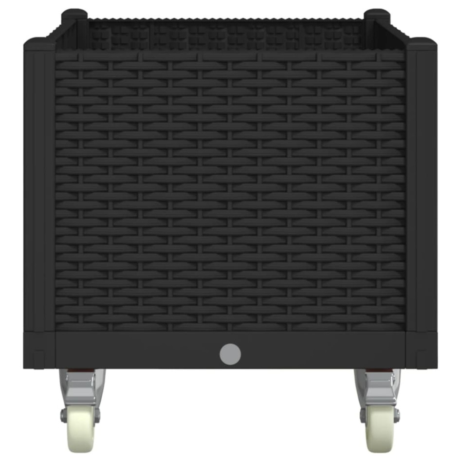 Jardinera con ruedas PP negro 80x50x54