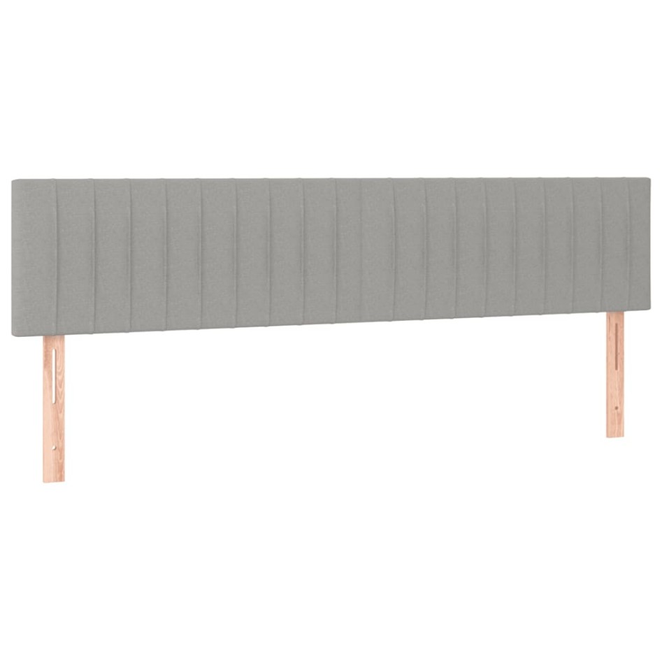 Cama box spring con colchón y LED tela gris claro 120x190
