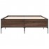 Estructura cama madera ingeniería metal marrón roble 140x200