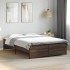Estructura cama madera ingeniería metal marrón roble 135x190