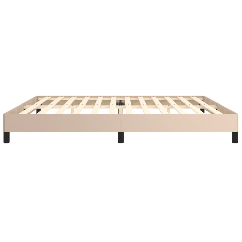 Estructura de cama de cuero sintético capuchino 200x200
