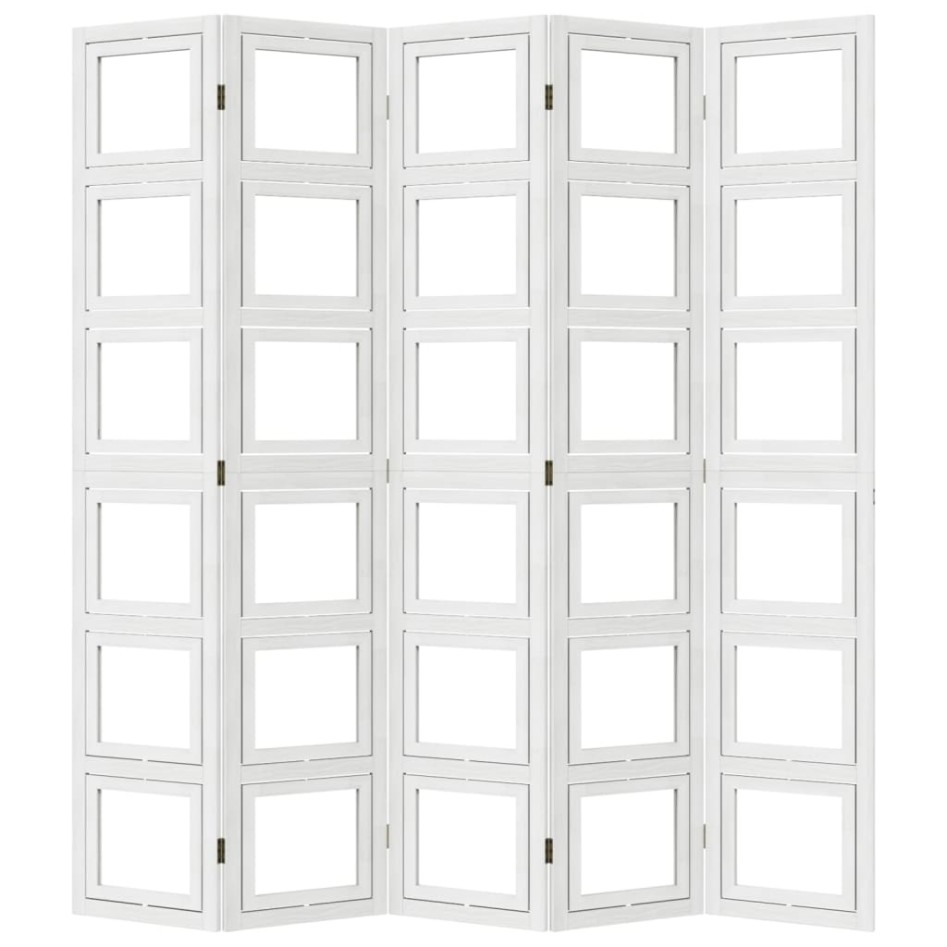Biombo separador de 5 paneles madera maciza Paulownia