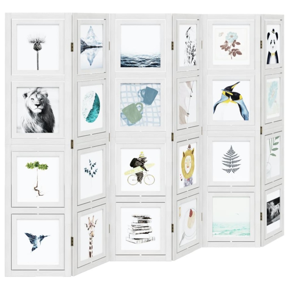 Biombo separador de 6 paneles madera maciza Paulownia