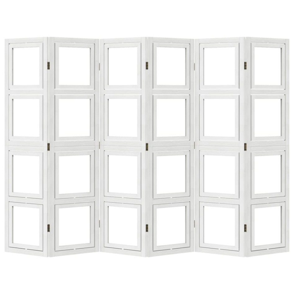 Biombo separador de 6 paneles madera maciza Paulownia