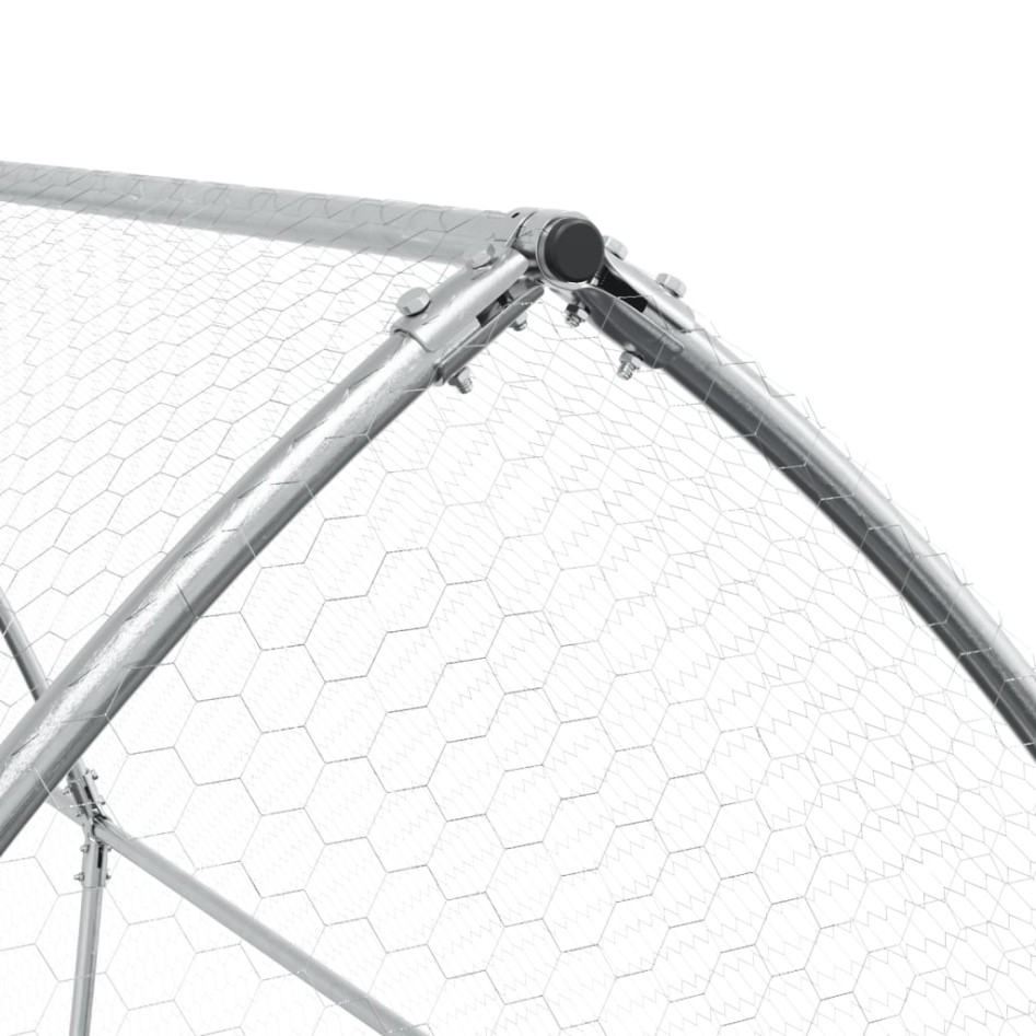 Jaula para gallinas acero galvanizado plateado 400x105x182