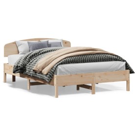 Estructura de cama con cabecero madera de pino blanco