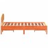 Estructura cama con cabecero madera pino marrón cera 135x190
