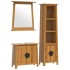 Conjunto de muebles de baño 3 piezas madera maciza de