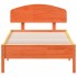 Estructura cama con cabecero madera pino marrón cera 90x200