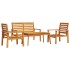 Juego de muebles de jardín 4 piezas madera maciza de
