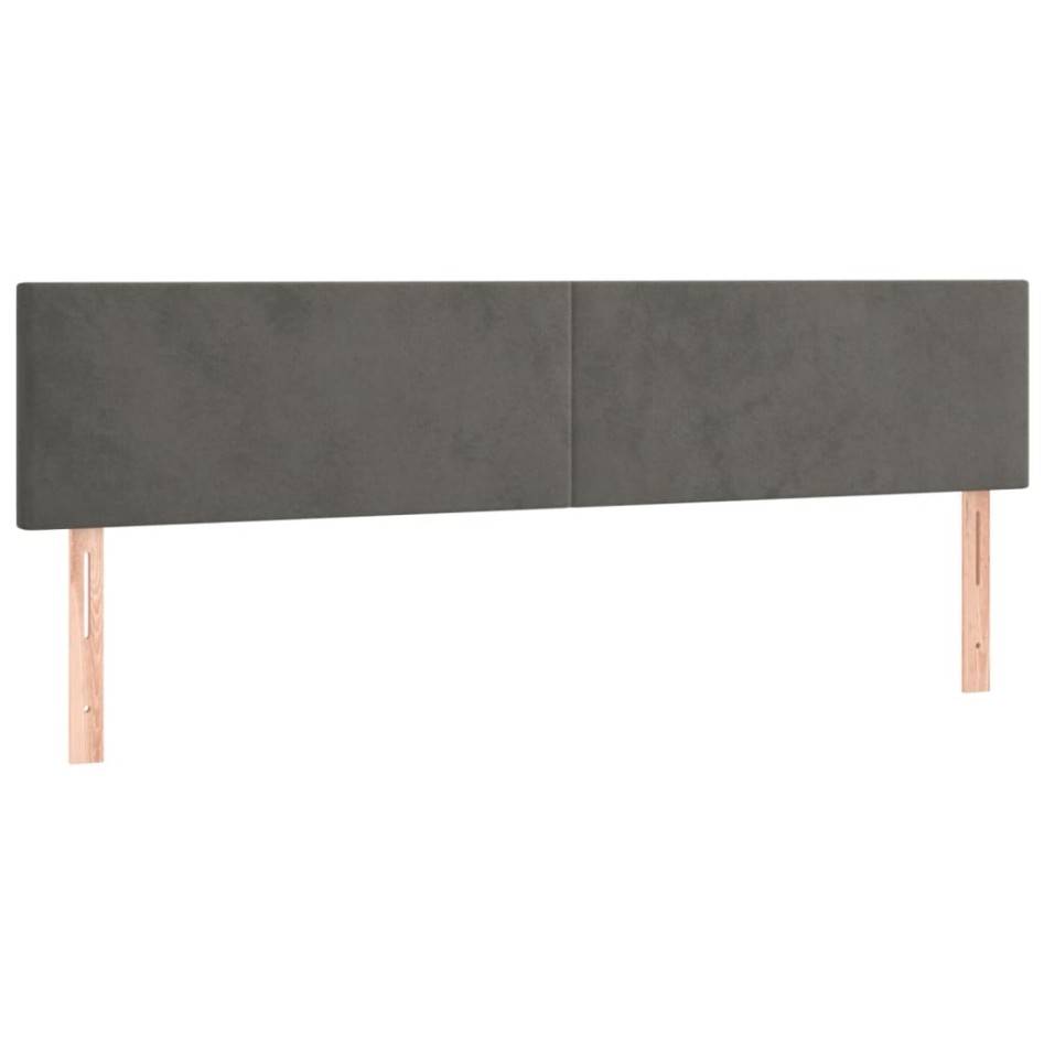 Cama box spring con colchón terciopelo gris oscuro 120x190