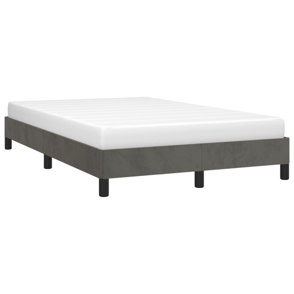 Estructura de cama de terciopelo gris oscuro 120x200