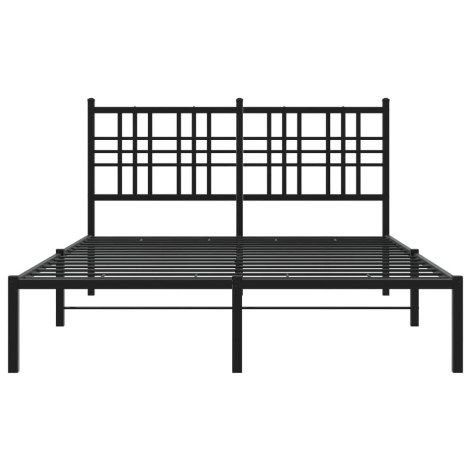 Estructura de cama con cabecero metal negro 120x200