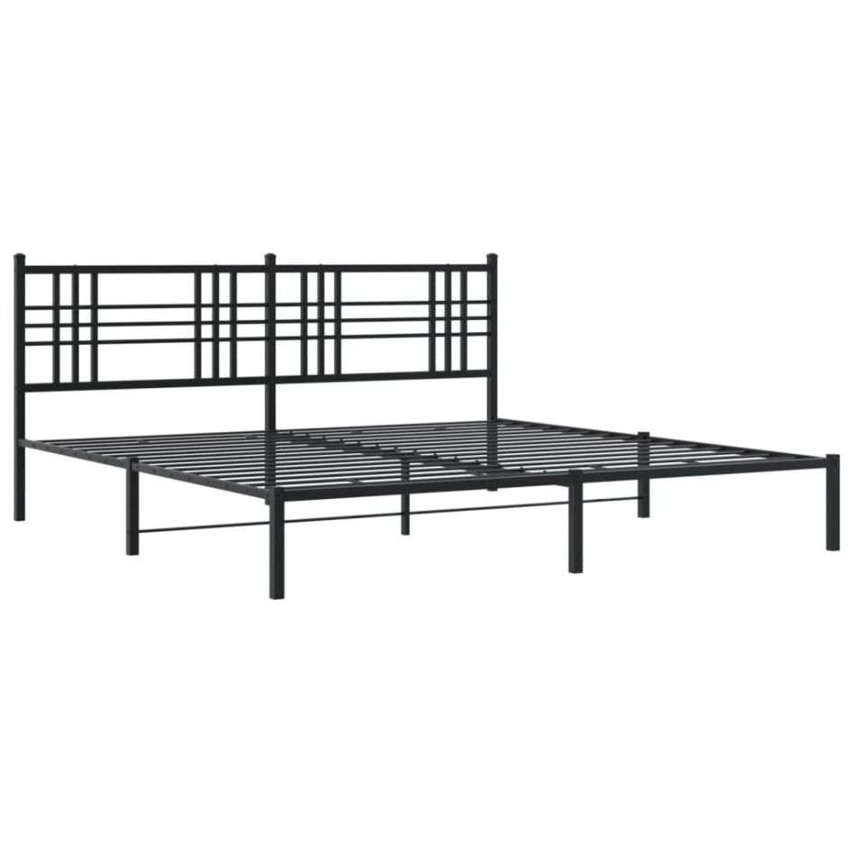 Estructura de cama con cabecero metal negro 183x213