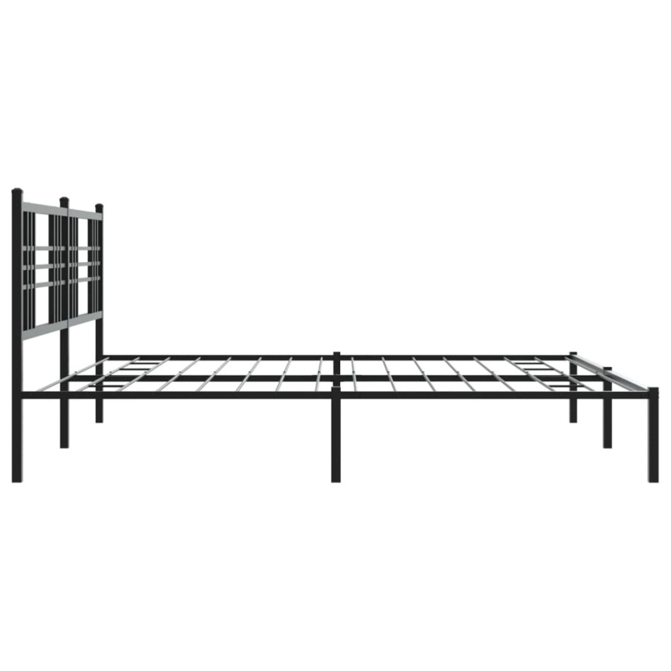 Estructura de cama con cabecero metal negro 183x213