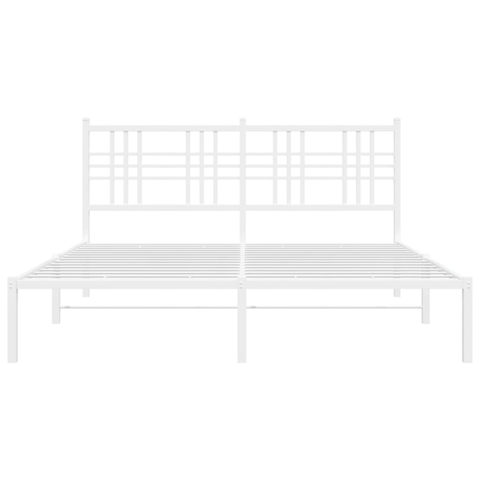 Estructura de cama con cabecero metal blanca 160x200