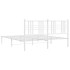 Estructura de cama con cabecero metal blanca 160x200