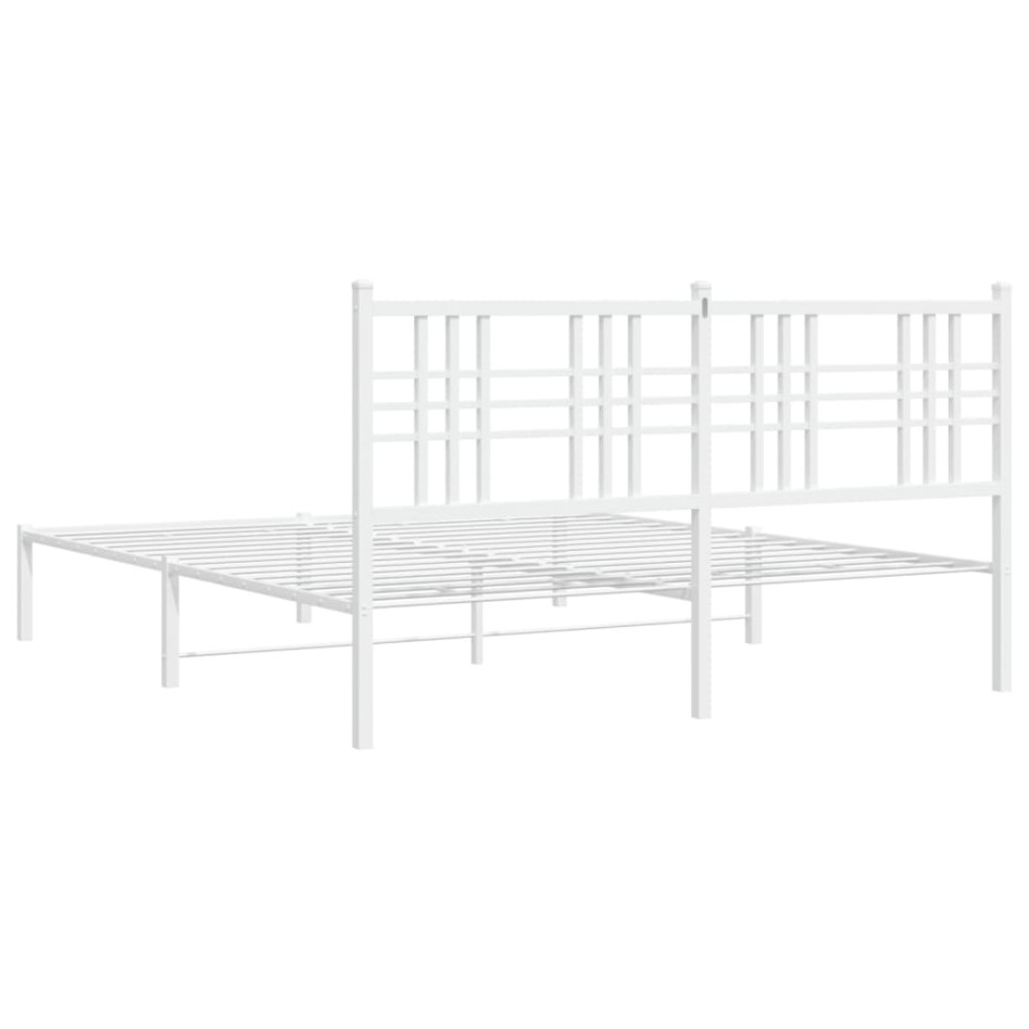 Estructura de cama con cabecero metal blanca 160x200