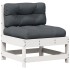 Set muebles jardín 4 pzas con cojines madera maciza pino