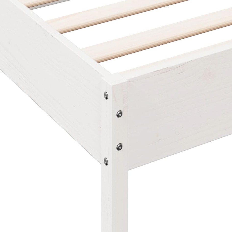 Estructura de cama con cabecero madera de pino blanco
