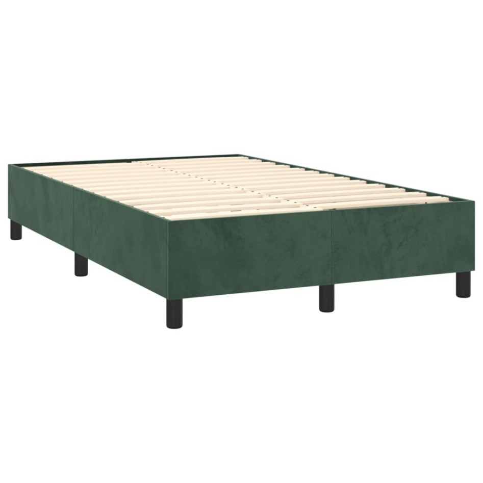 Cama box spring con colchón terciopelo verde oscuro 120x190