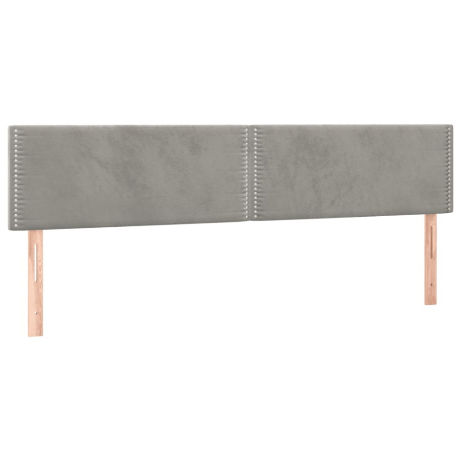 Cama box spring con colchón terciopelo gris claro 120x190