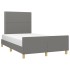 Estructura de cama con cabecero tela gris oscuro 120x190