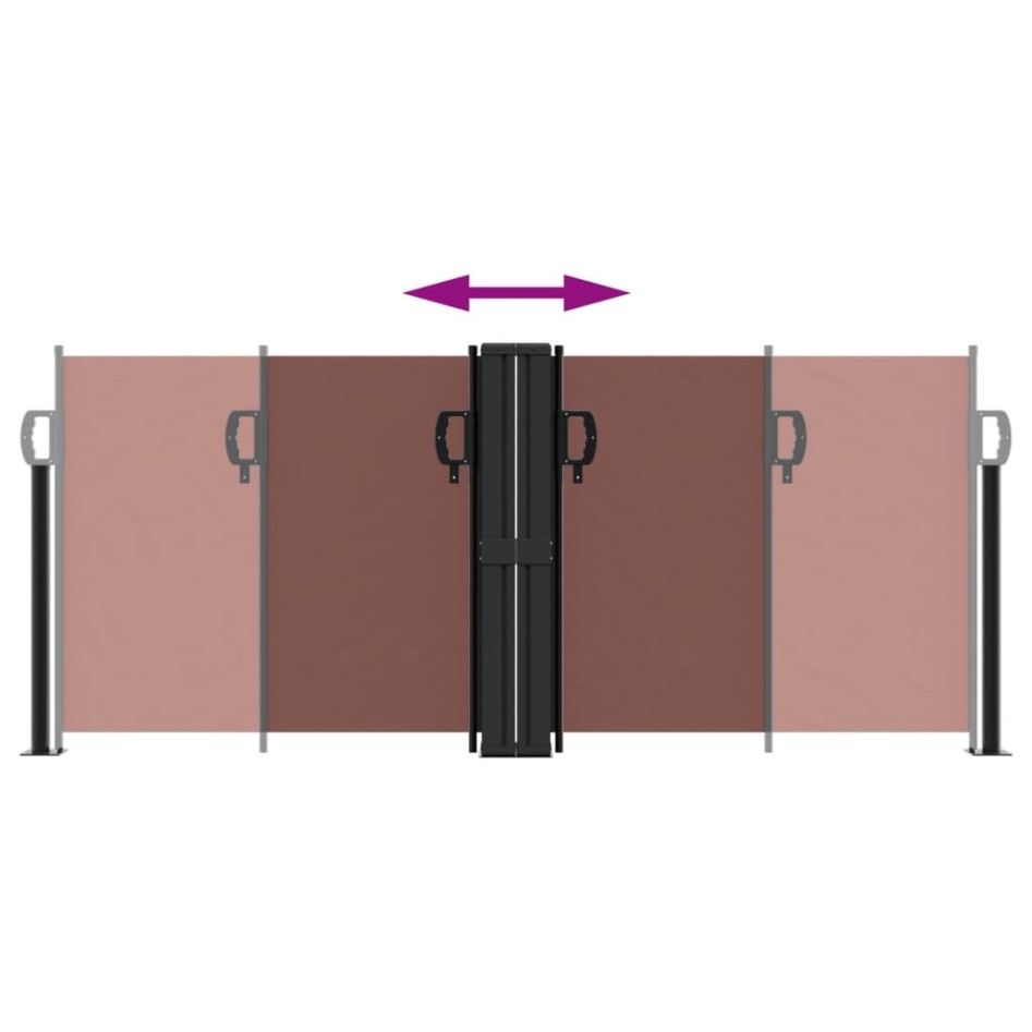 Toldo lateral retráctil marrón 100x1000