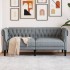 Sofá Chesterfield de 2 plazas tela gris