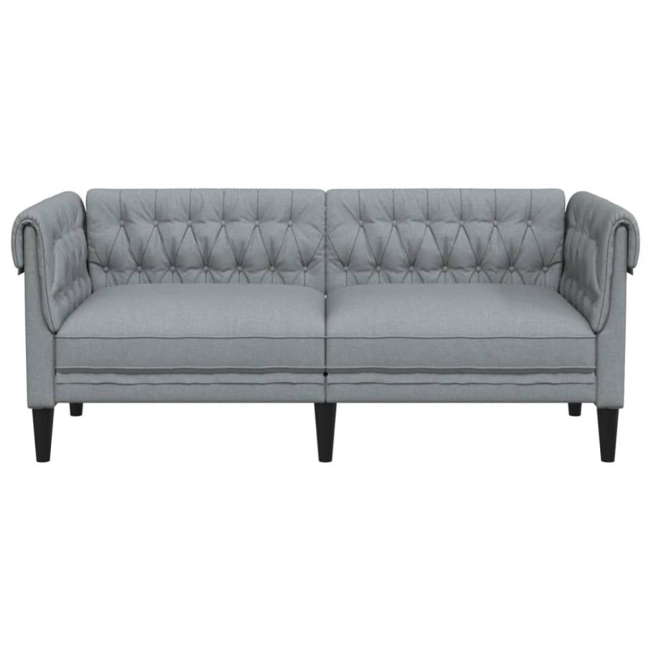 Sofá Chesterfield de 2 plazas tela gris