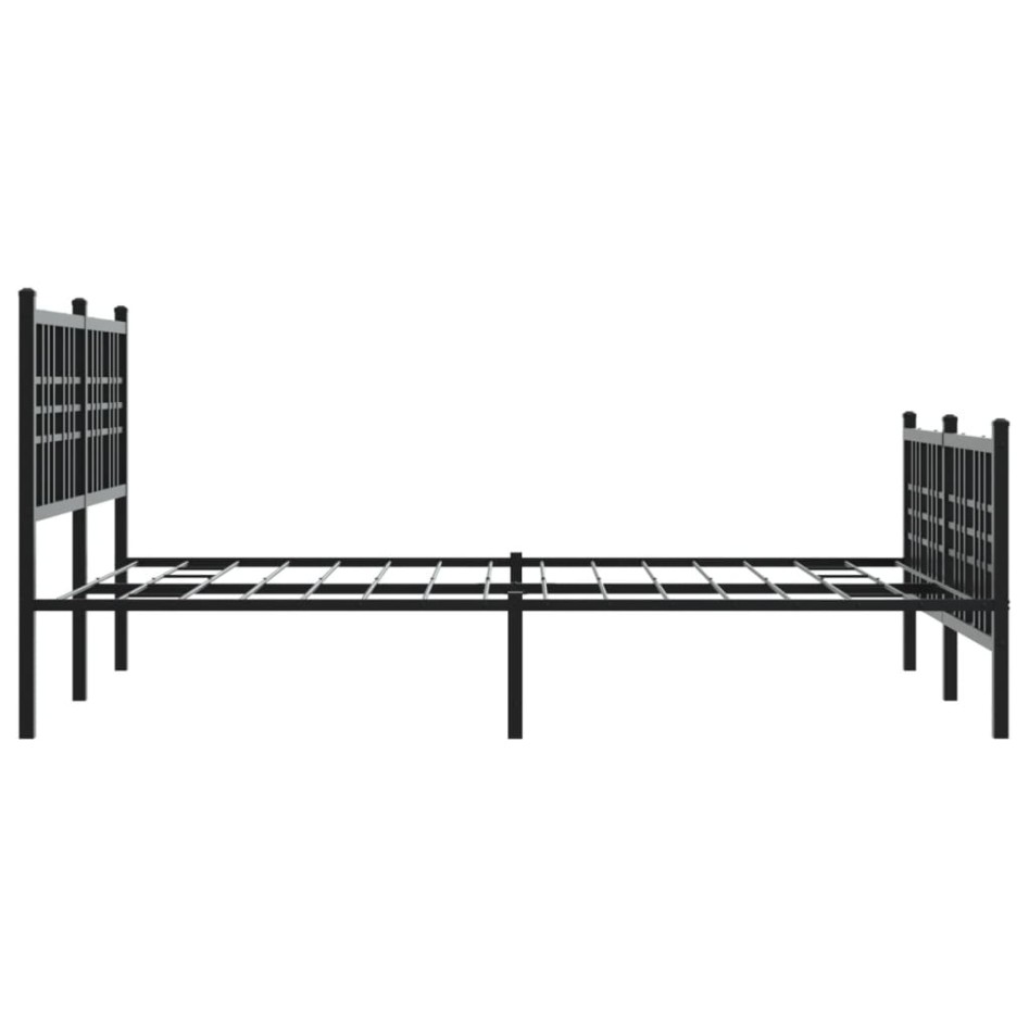 Estructura de cama cabecero y estribo metal negro 140x200