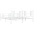 Estructura cama metal con cabecero y estribo blanco 180x200