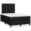 Cama box spring con colchón tela negro 120x190 cm
