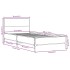 Estructura cama madera ingeniería metal roble humo 75x190