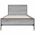 Estructura cama madera ingeniería metal gris Sonoma 100x200