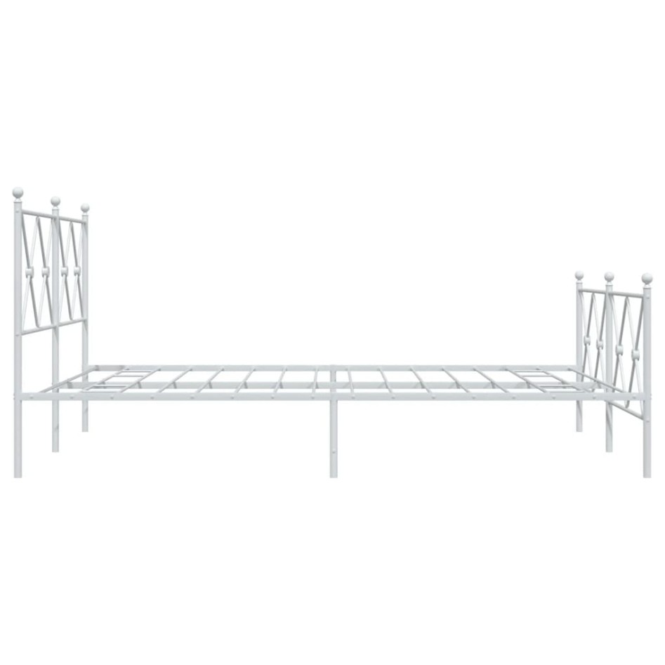 Estructura cama con cabecero y estribo metal blanco 137x190