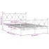 Estructura cama con cabecero y estribo metal blanco 137x190