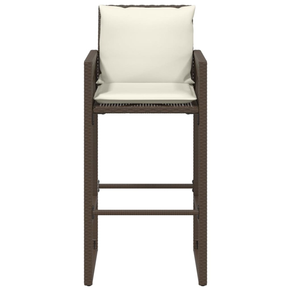 Taburetes de cocina con cojines 2 uds ratán sintético