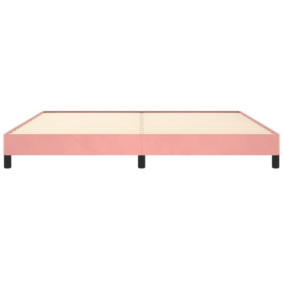 Estructura de cama de terciopelo rosa 200x200