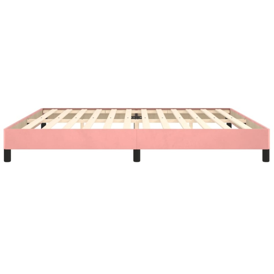 Estructura de cama de terciopelo rosa 200x200