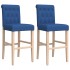 Taburetes altos 2 uds madera maciza de caucho y