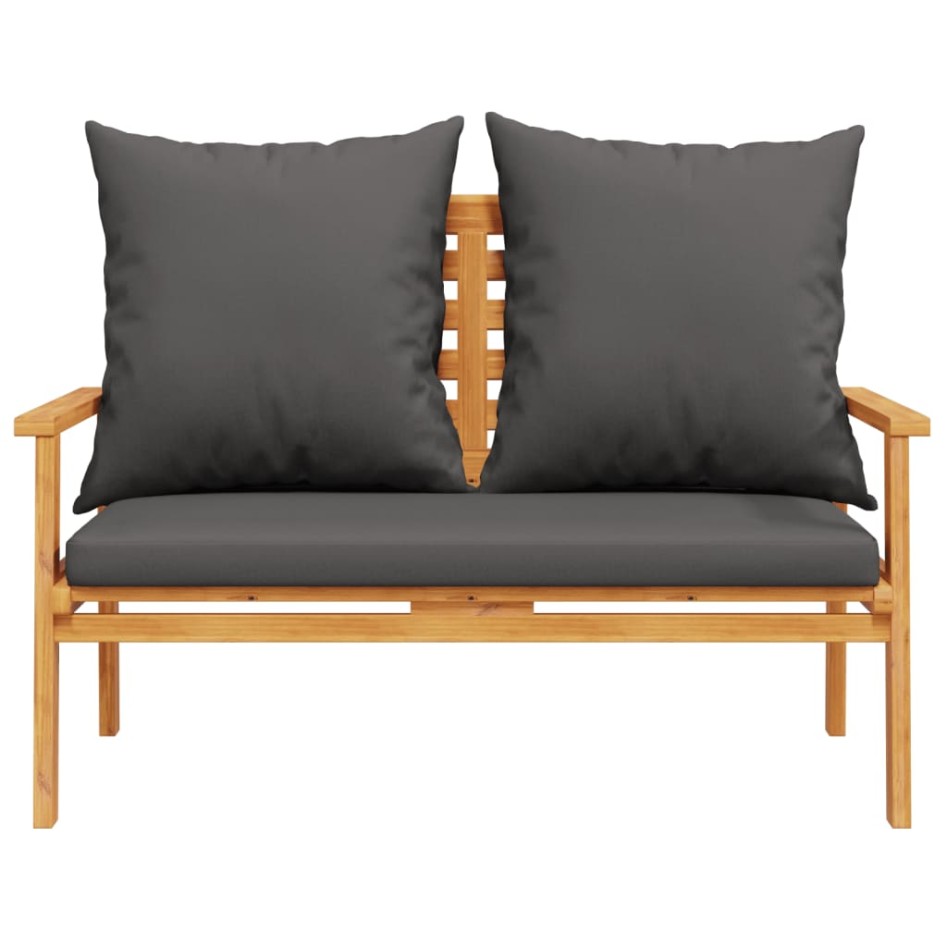 Set de muebles de jardín 4 pzs y cojines madera maciza