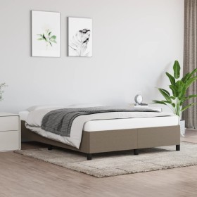 Estructura de cama de tela gris taupe 140x200