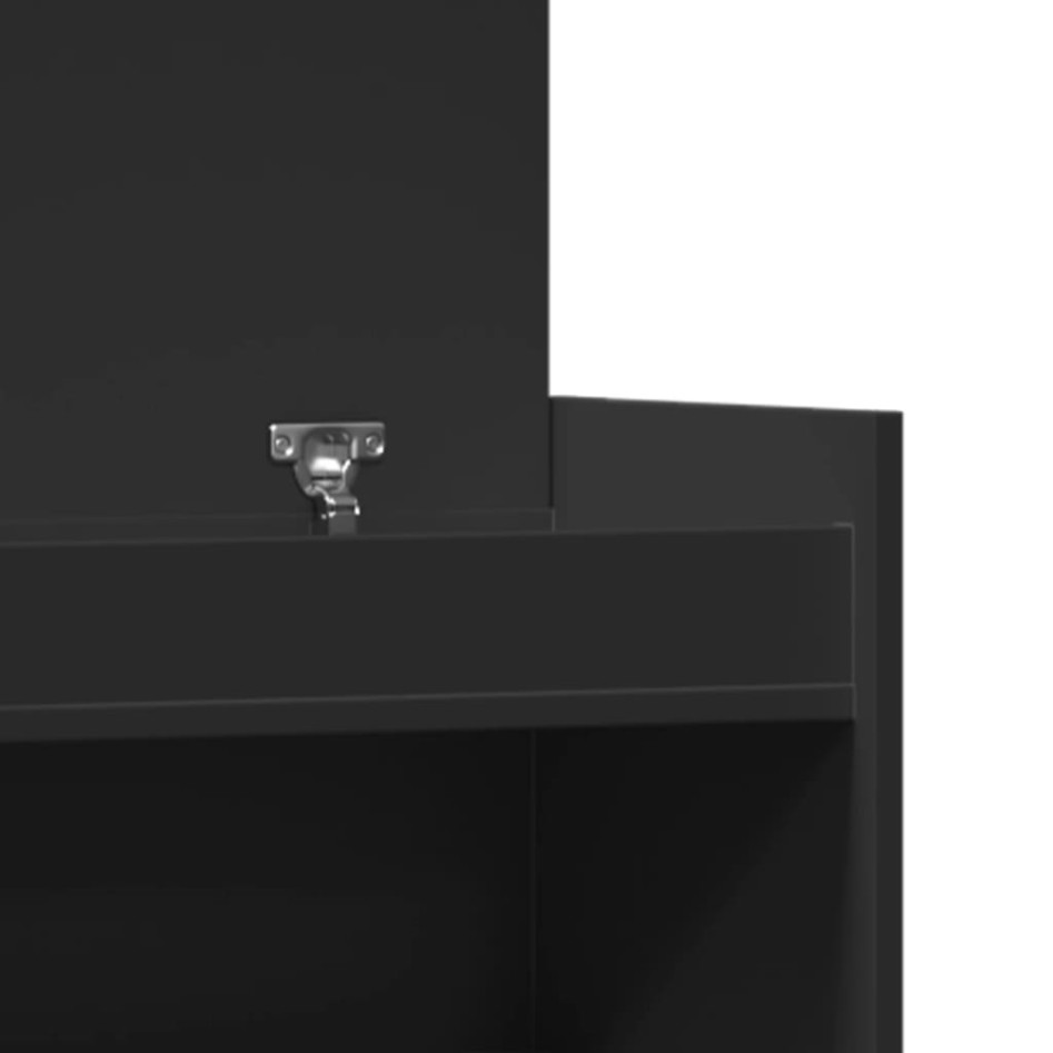 Zapatero madera de ingeniería negro 100,5x28x100