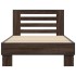 Estructura cama madera ingeniería metal roble marrón 90x200