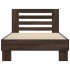 Estructura cama madera ingeniería metal roble marrón 75x190