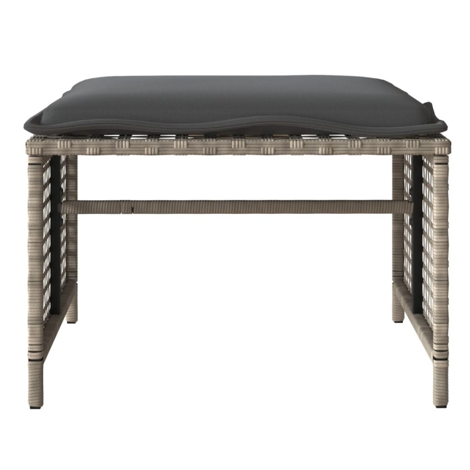 Set sofás jardín 4 pzas y cojines ratán PE vidrio gris