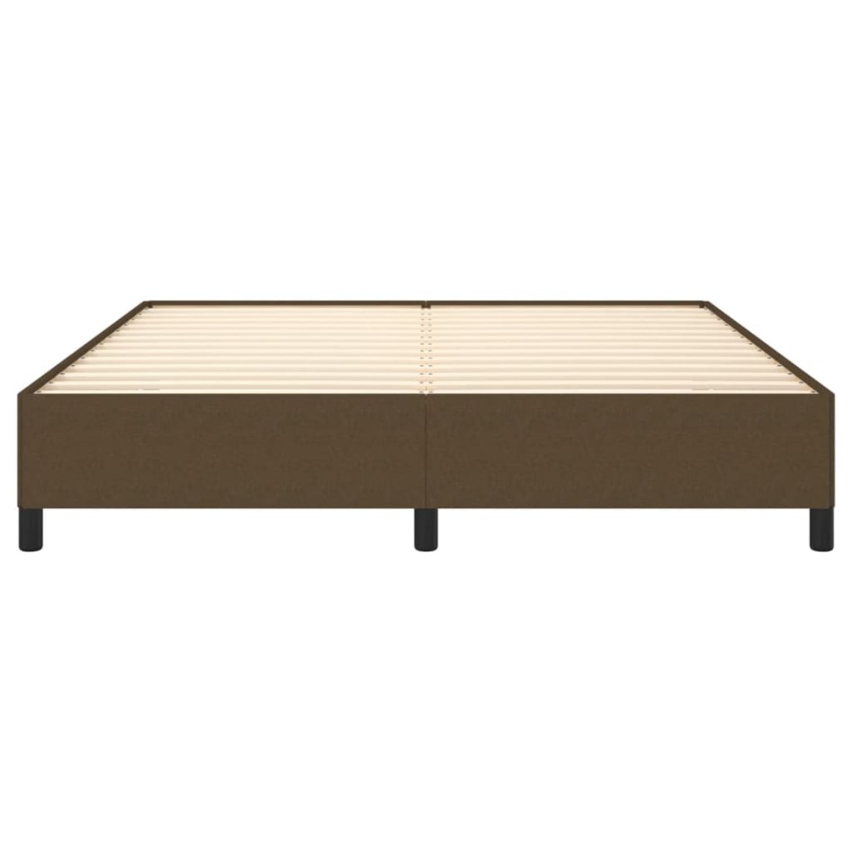 Estructura de cama tela marrón oscuro 180x200