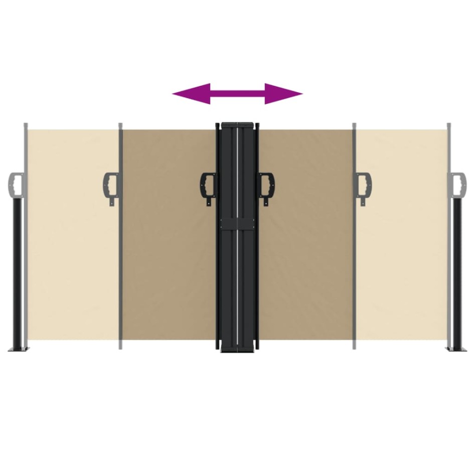 Toldo lateral retráctil beige 120x600